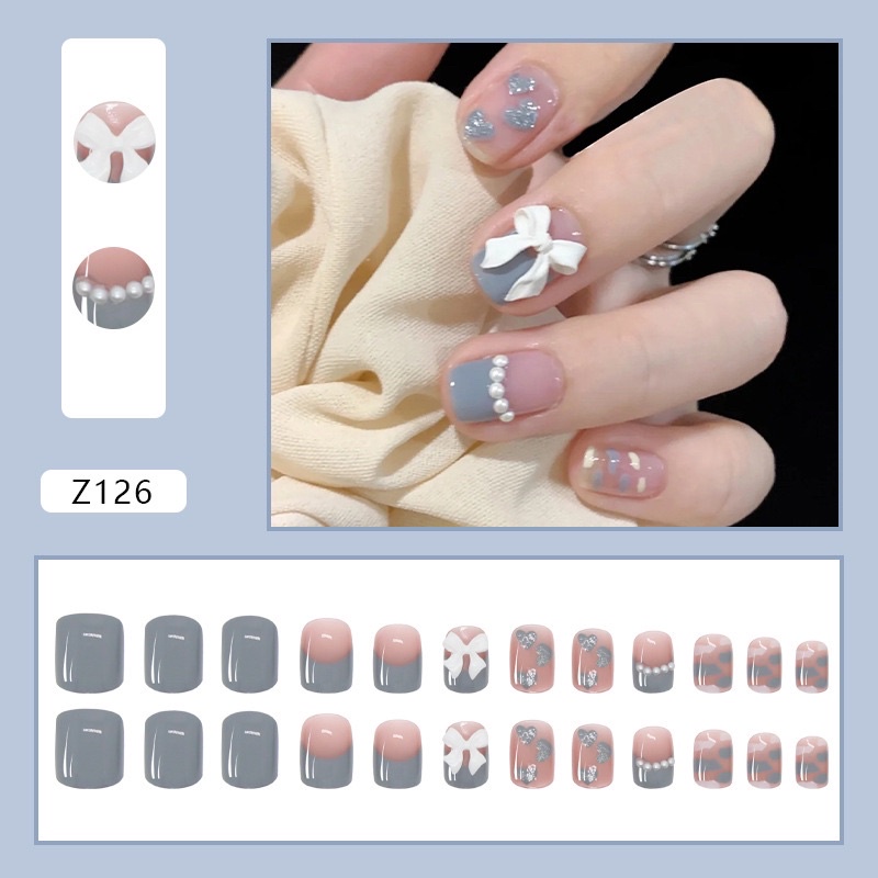 Kuku Palsu 【B4，lem cair】Nikah kuku Wedding False Nailart Pengantin Tangan