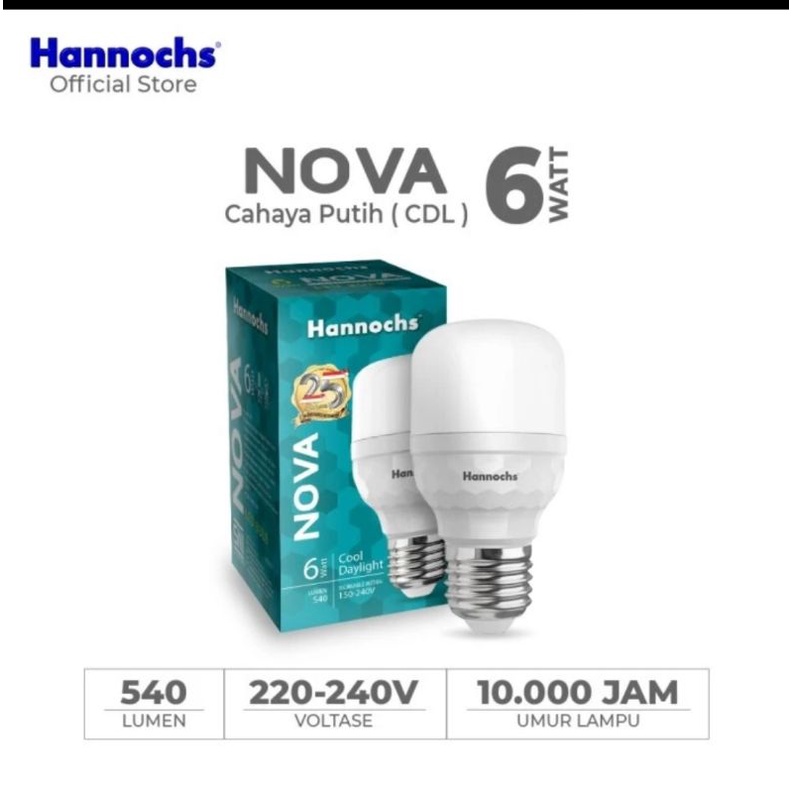 LAMPU BOHLAM LED HANNOCHS NOVA 6 WATT