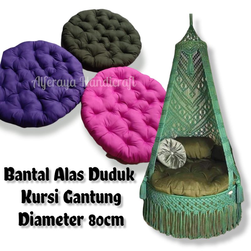 [80cm] Bantal Alas Duduk Super Jumbo 80cm Bulat • Bantal Kursi Rotan Besar  • Alas Duduk untuk Kursi