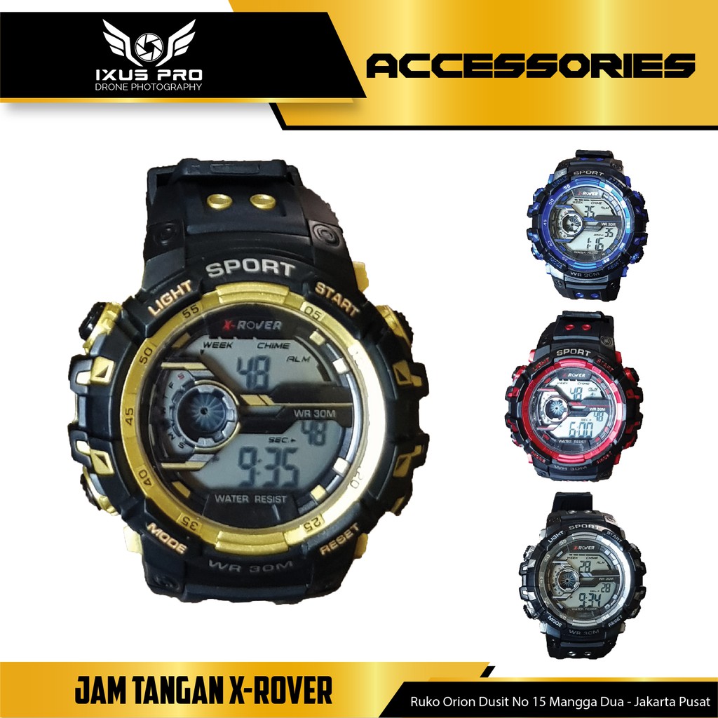 Jam Tangan Pria Digital X-Rover Water Resistant Chrono Alarm