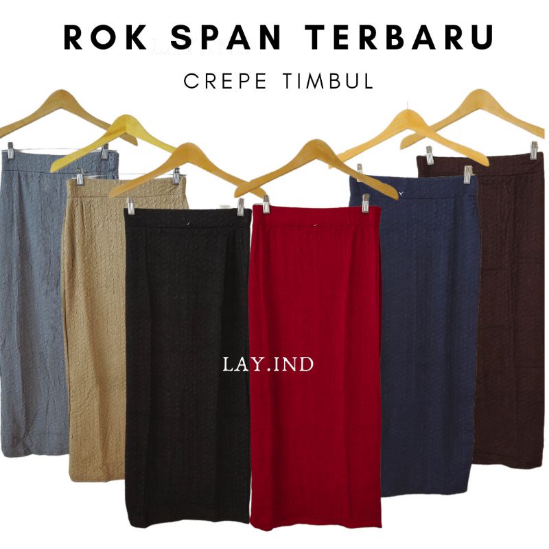 Rok Span Crepe Timbul // Rok Span Wanita // Rok terbaru bisa COD