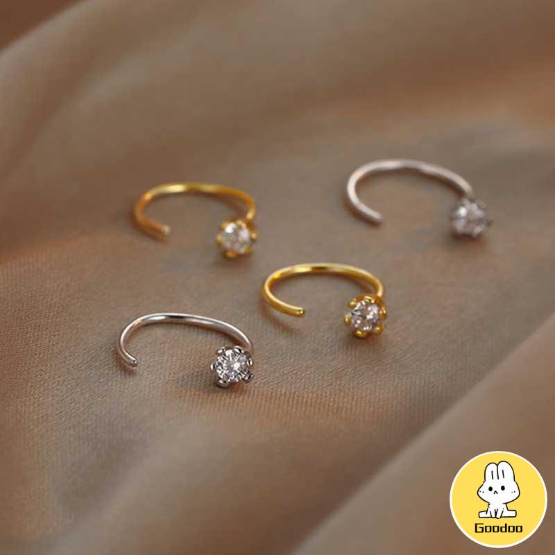Anting Zirkon Temperamen Fashion Wanita Tidur Gratis Melepas Anting-Anting Trendi Yang Indah -Doo