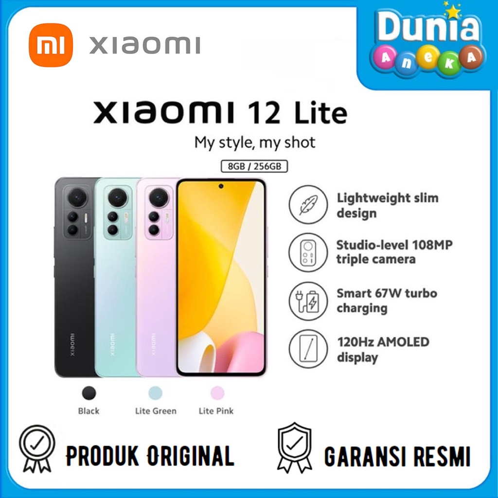 XIAOMI MI 12 LITE 8/256GB SMARTPHONE - GARANSI RESMI XIAOMI