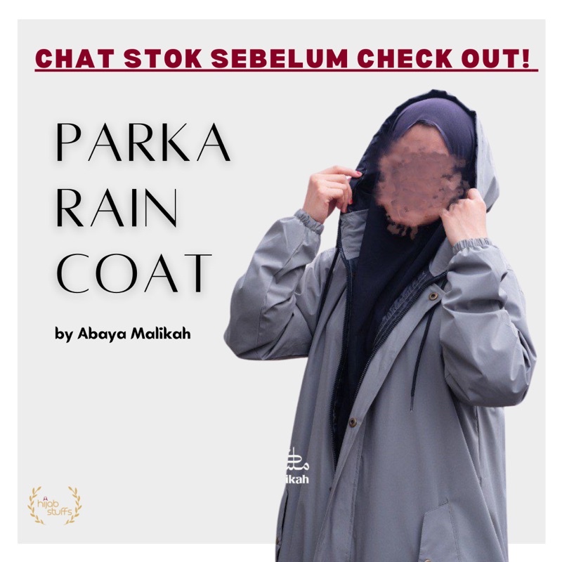 PARKA RAINCOAT | ABAYA MALIKAH | JAKET JAS HUJAN MUSLIMAH