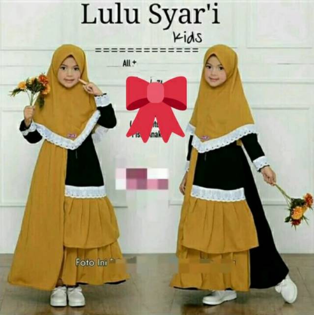 Gamis anak lulu &amp; jilbab