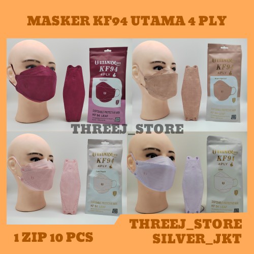 Masker KF94 Senada U Utama EMBOSS model korea 1 Zip 10 Pcs