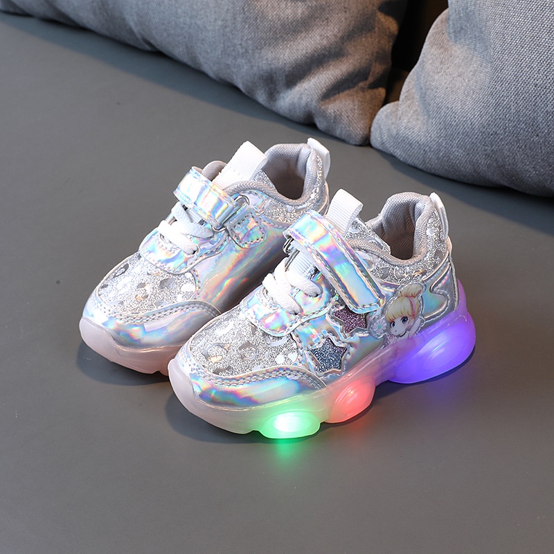 CG LED13-Sepatu Sneaker Anak Perempuan Lampu LED Import