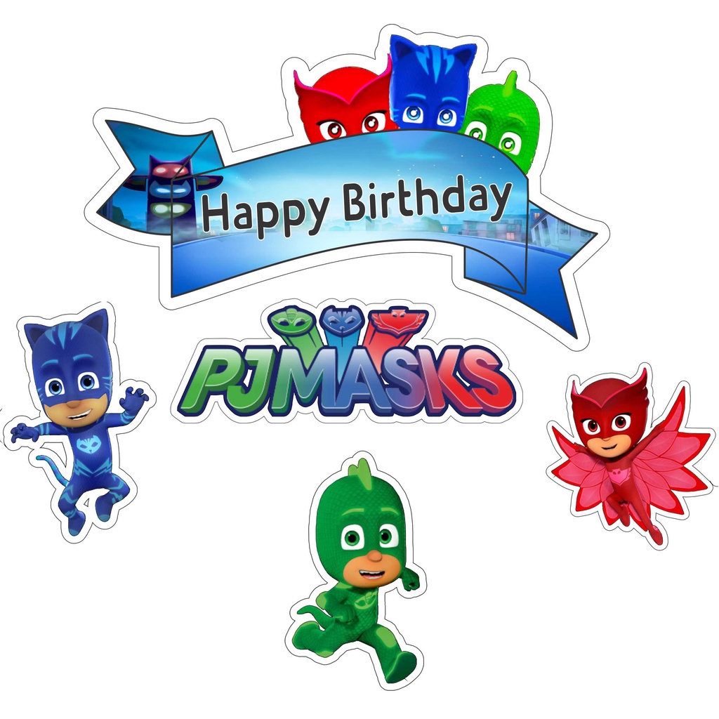 

TOPPER CAKE CUSTOOM TOPPER ULANG TAHUN / HIASAN KUE PJ MASKS