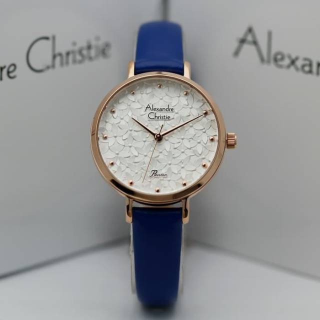 JAM TANGAN CEWEK / WANITA ALEXANDRE CHRISTIE AC 2728 ROSEGOLD BLUE