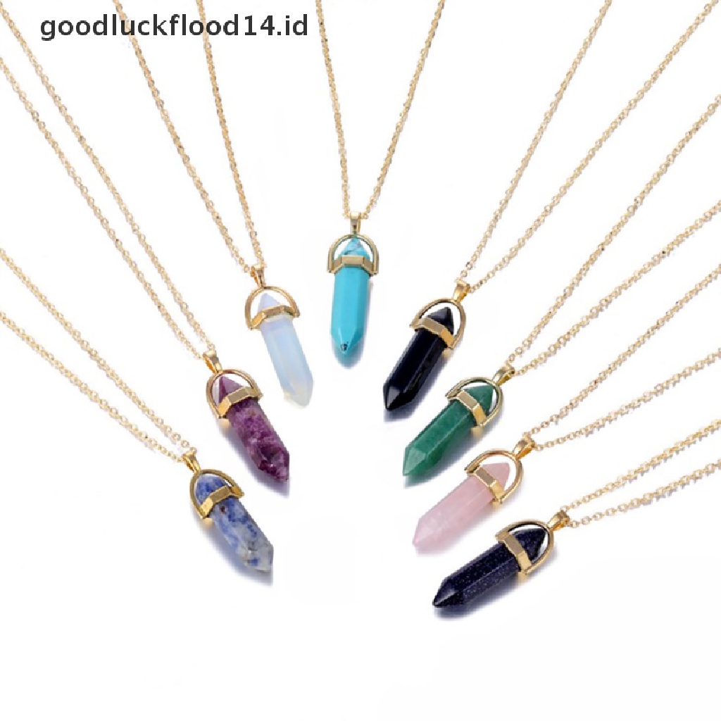 [OOID] 1pcs Natural Crystal Stone Collarbone Necklace Stone Volcanic Rock Pendant ID