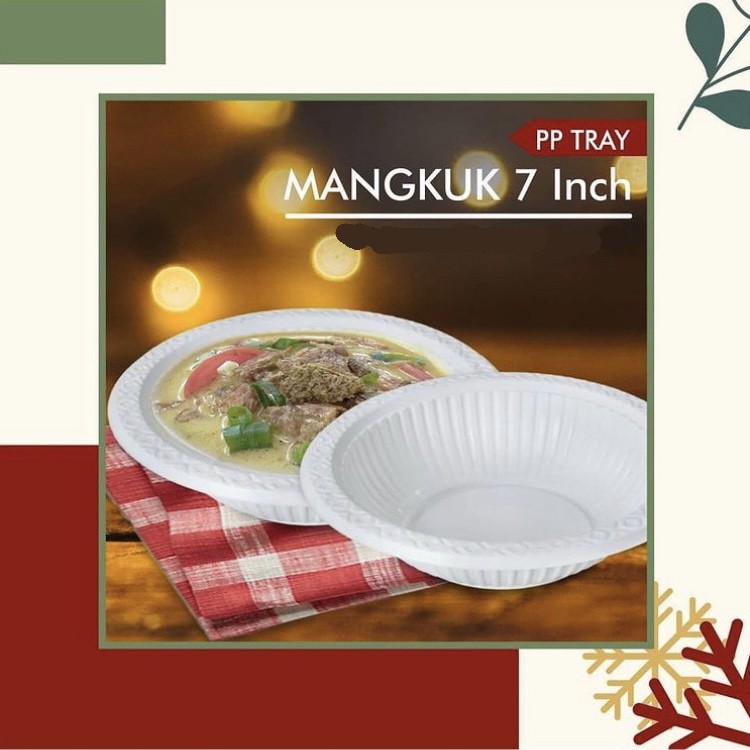 (50 pc) MANGKOK PUTIH 7 INCI M7 / mangkok mika / mangkok plastik sekali pakai / mangkok murah