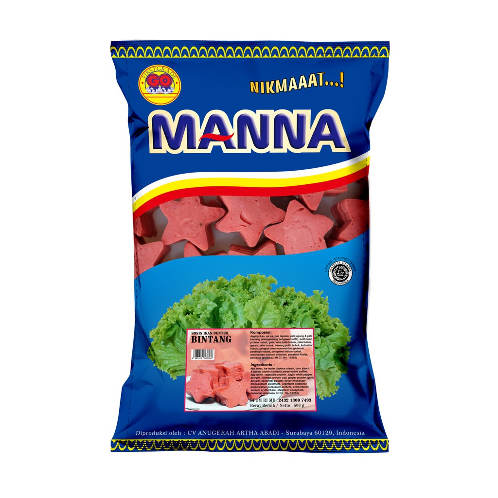 [FROZEN FOOD GOMANNA] SOSIS IKAN BINTANG PATRIK ISI 32 = BESAR) / ISI 60 = KECIL (500GR) BPOM HALAL