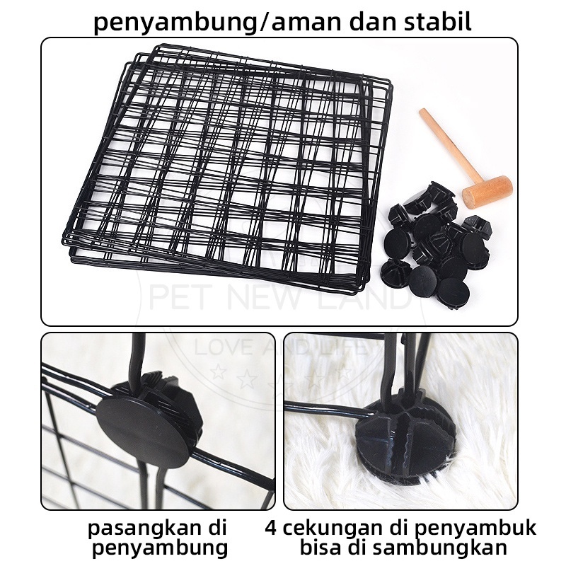 20 Pcs Kandang Kucing Kandang Anjing Pagar Kucing Anjing Pet Cage Pagar Besi DIY