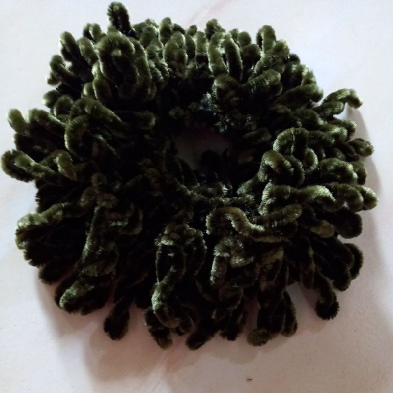 Ikat Rambut Ubur Ubur Besar Warna Warni 100 jurai-Hijau Tua