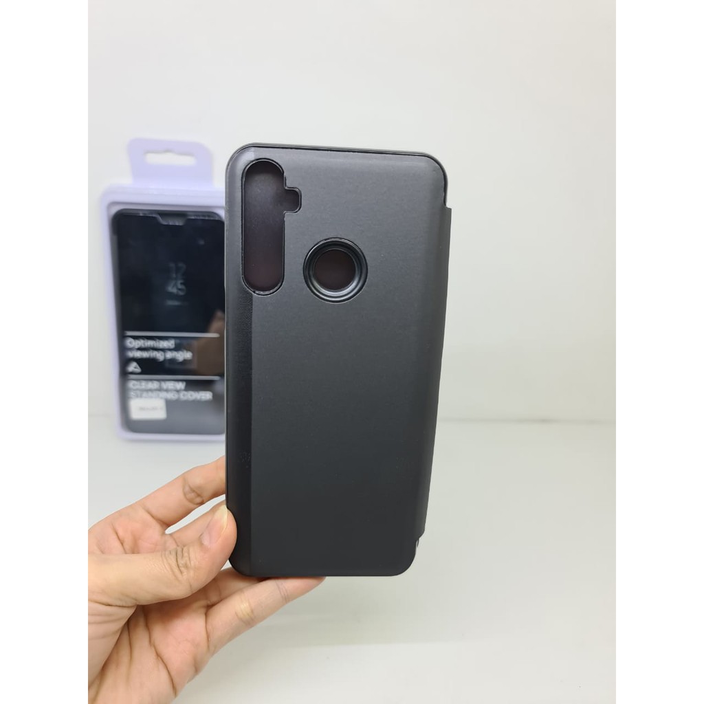 Flip Mirror Realme 5i 6.52 inchi Clear View Standing Cover Realme 5I AUTOLOCK