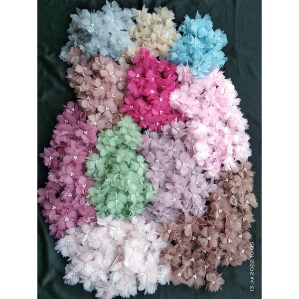 Bunga solder organza hiasan baju kebaya hrg per 6pc