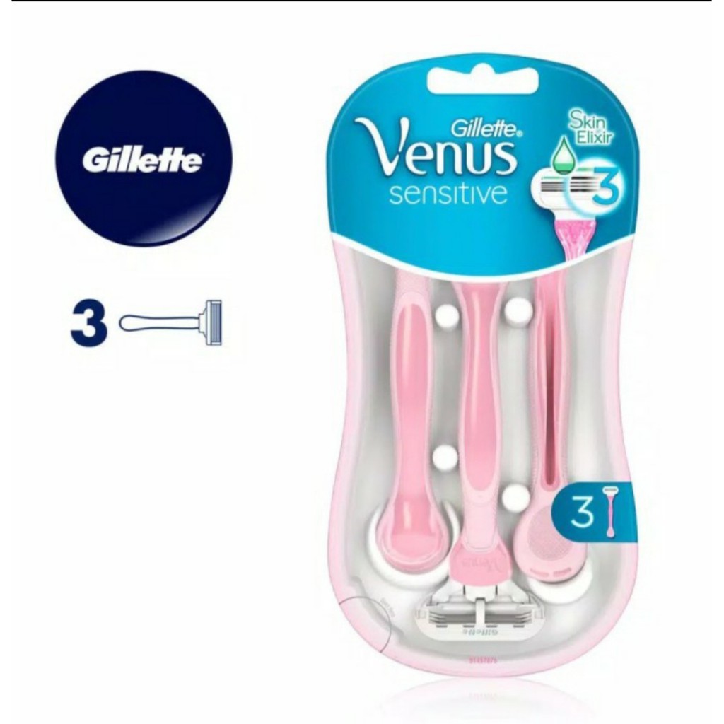 Gillete Venus Sensitive / Alat cukur wanita isi 3 Pisau Cukur Wanita