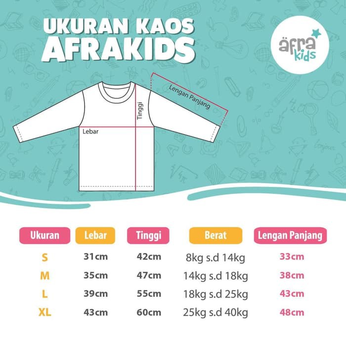 KAOS AFRAKIDS &quot;LET'S READ QURAN&quot; AF175 Lengan Panjang size XS