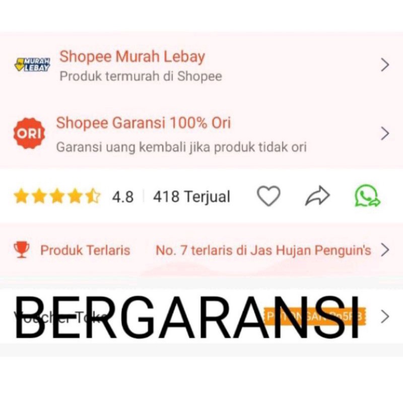 JAS HUJAN PONCO LENGAN CELANA/JAS HUJAN PENGUIN'S