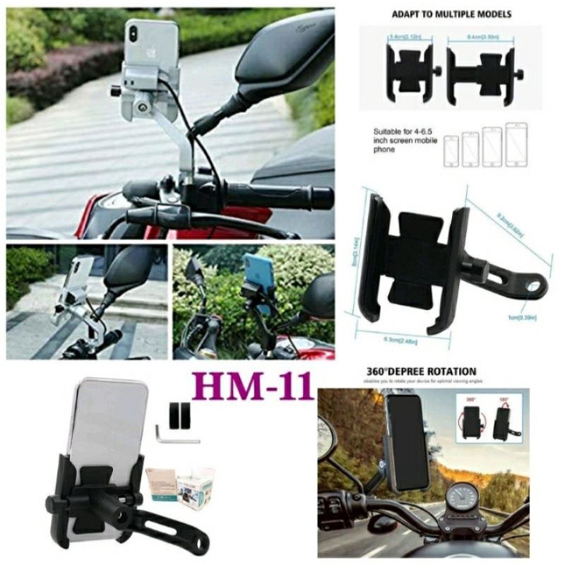 HOLDER DUDUKAN HP UNIVERSAL HOLDER HANDPHONE STANG SPION SEPEDA MOTOR