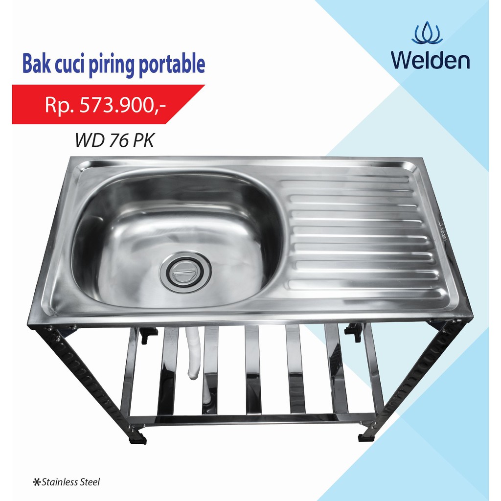 Bak Cuci Piring Knockdown Kitchen Sink Portable Welden 76pk