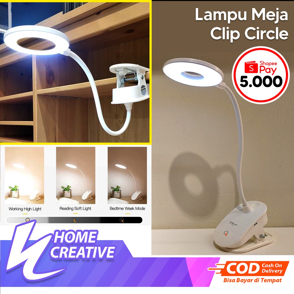 Lampu Belajar LED Rechargeable Lampu Meja Belajar