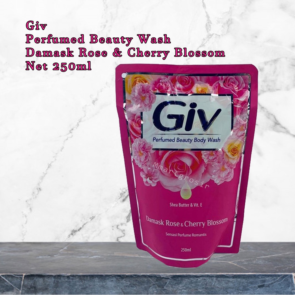 Giv / sabun cair / shea butter dan vitamin e / 250 ml / rose &amp; cherry blossom