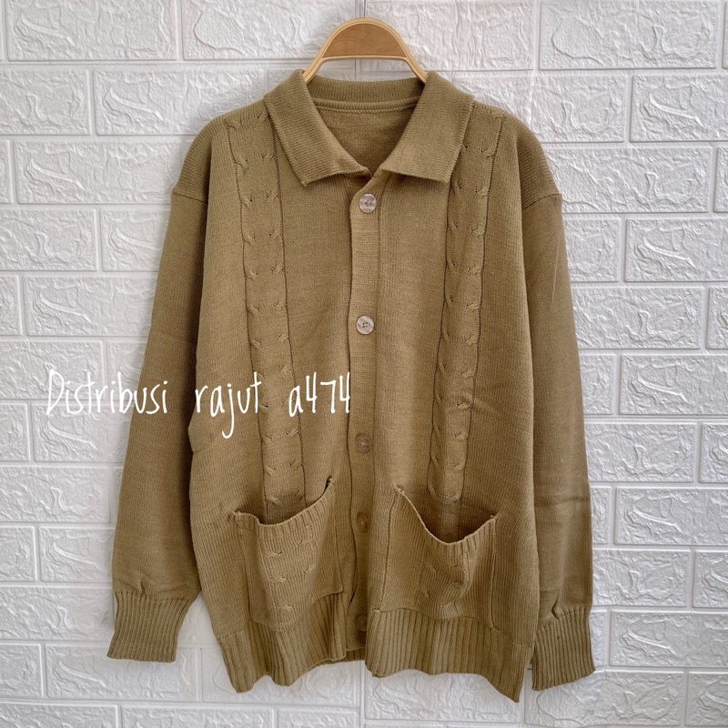 CARDY KNITS 9 AWE WANGKY BLOUSE CABLE KOREA CARDY RAJUT KANTONG  OVERSIZE TEBAL LEMBUT