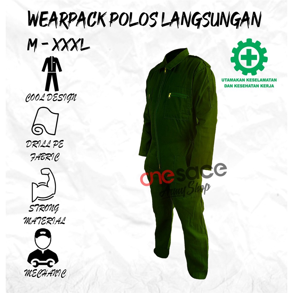 Werpack Safety Polos Harga Terjangkau | wearpack bengkel | baju bengkel | seragam kerja proyek