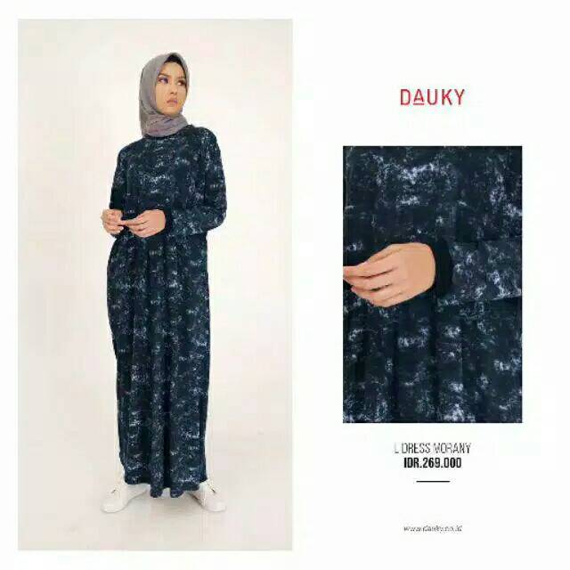 L Dress Morany Dauky|| Gamis Kaos Ternyaman