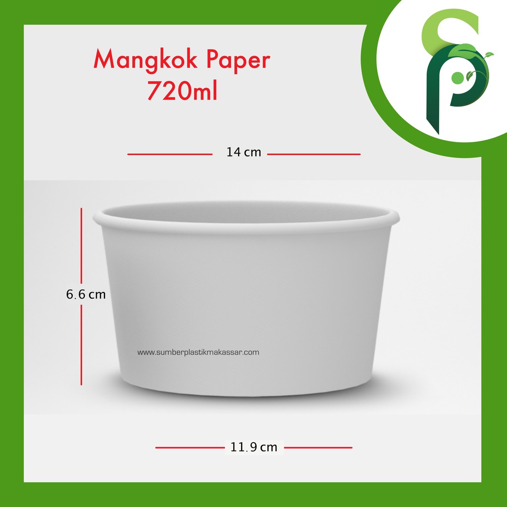 PAPER BOWL BSM 720ML (ISI 25 PCS) / sumber plastik makassar