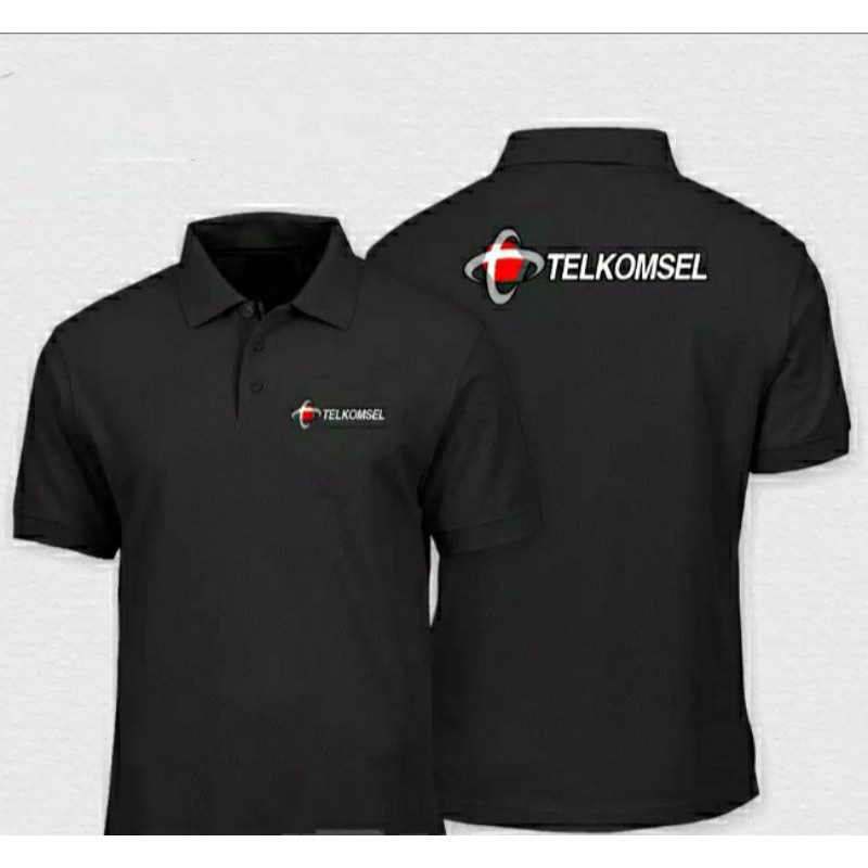 Kaos Telkomsel kaos polo shirt Telkomsel full bordir depan belakang