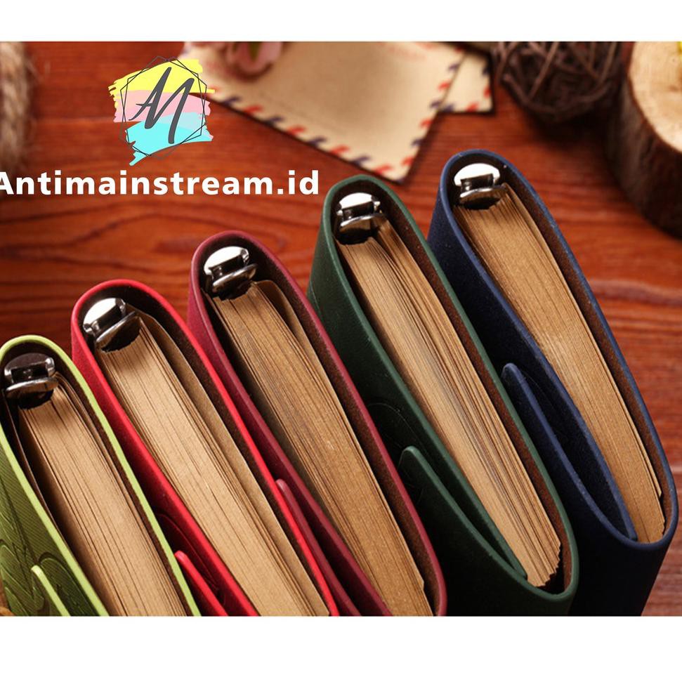 

{BR HY 13F0B^} Buku Catatan Binder Kulit Retro Leaf A6 - Notebook Agenda Kulit A6 - Binder Vintage A