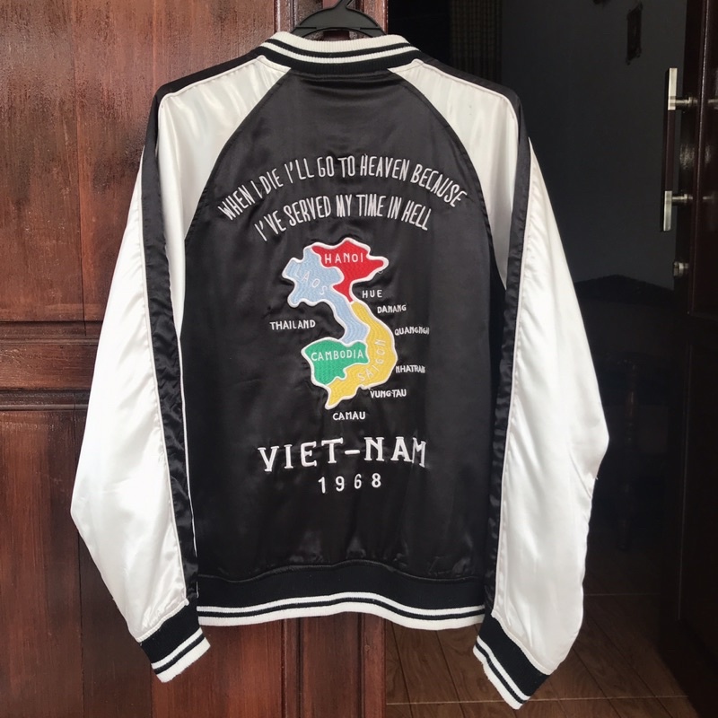 Sukajan Tora Vietnam Map Embroidery