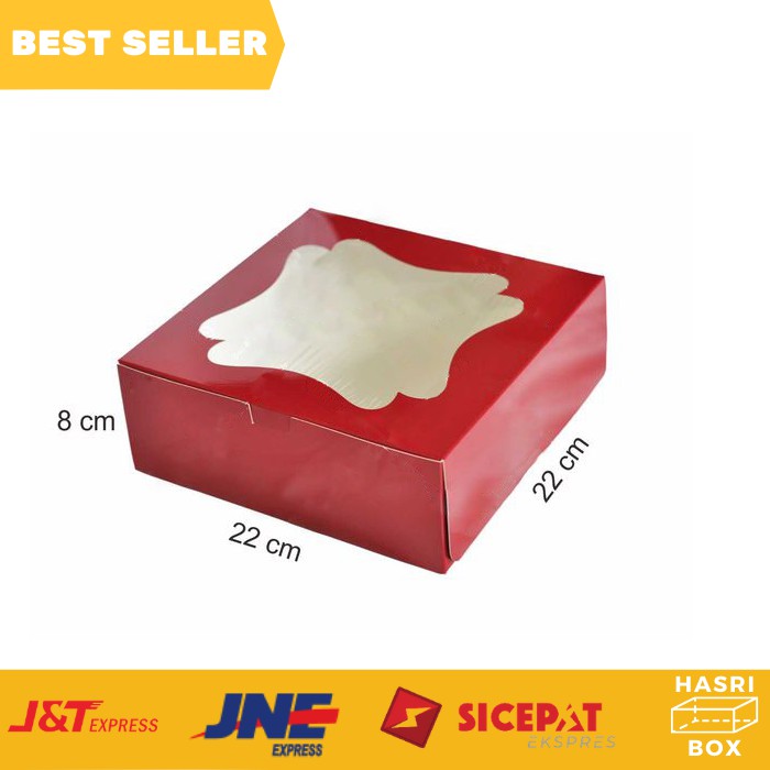 

Dus Natal Box Lebaran Imlek Dus Kue Box Kue Kotak Packaging Kue Tempat Roti Kue Dus 22x22x8 - 5Pcs