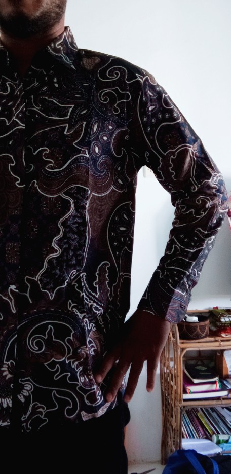 Batik Pria Size M L Xl Xxl  Bswart Batik Hrb026 Kenongo Hem Panjang Padi
