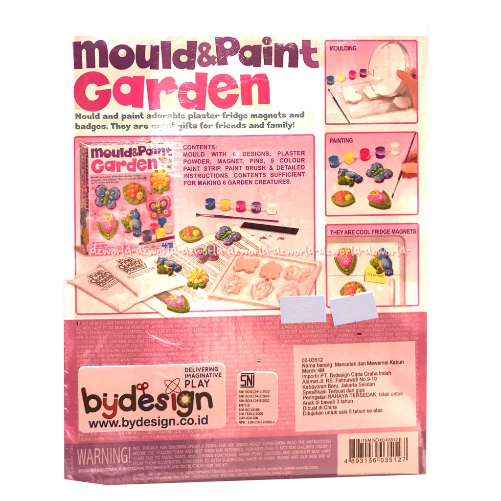 4M Mould &amp; Paint Garden Paket Mainan Berisi Cetakan Binatang Dan Tumbuhan