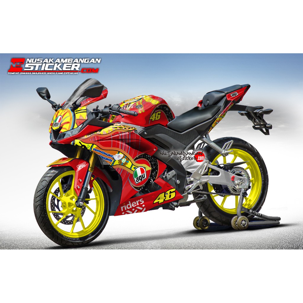 Decal Stiker R15 V3 VVA 155 - Continent Merah Sticker Full Body