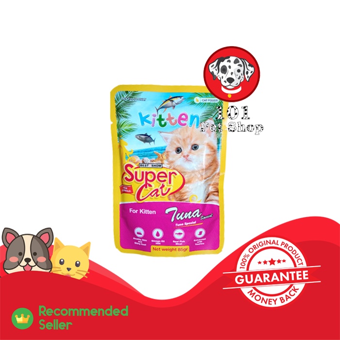 MAKANAN KUCING SUPER CAT POUCH KITTEN 85GR ALL VARIAN