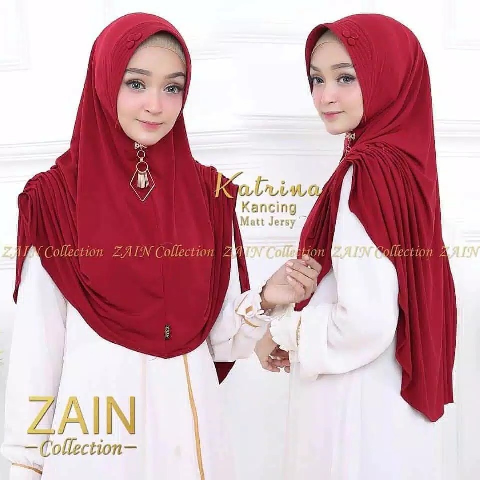 JILBAB KHIMAR KATRINA KANCING KERUT KANAN KIRI HIJAB BERGO KERUDUNG  INSTANT SYARI MURAH-7