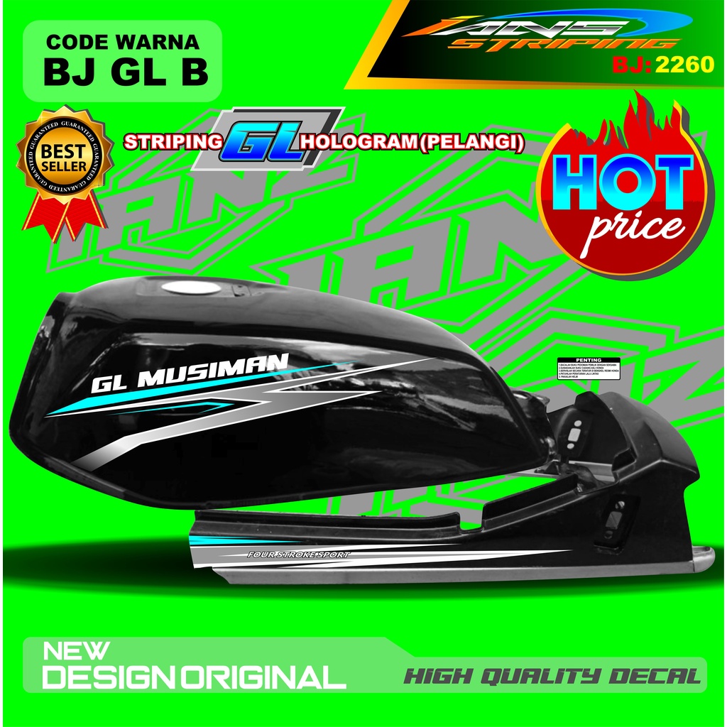 STRIPING CUSTOM GL PRO TERBARU / STIKER MOTOR GL TERMURAH / STRIPING MOTOR GL 100 / STIKER MOTOR