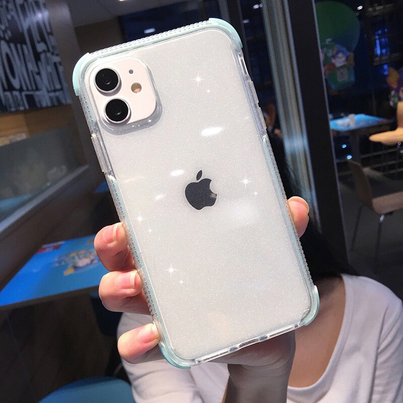 Glitter Anti-drop Phone Case iPhone 12 Pro Max 11 Pro Max X XR XS MAX 7 8 Plus Transparent Soft TPU Shining Back Cover-4