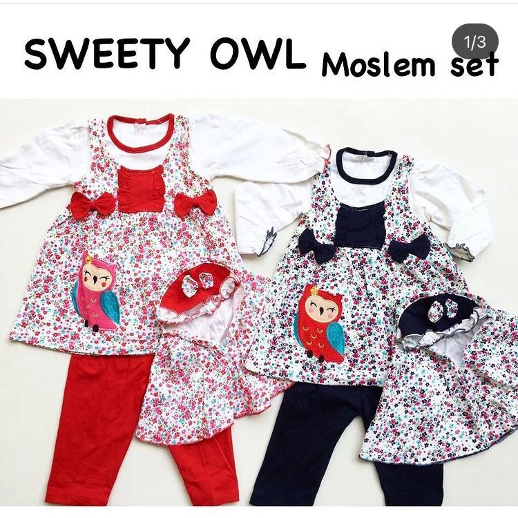 Baju dress gamis motif lucu pergi jalan hijab fashion anak bayi cewek perempuan baby girl murah -swe