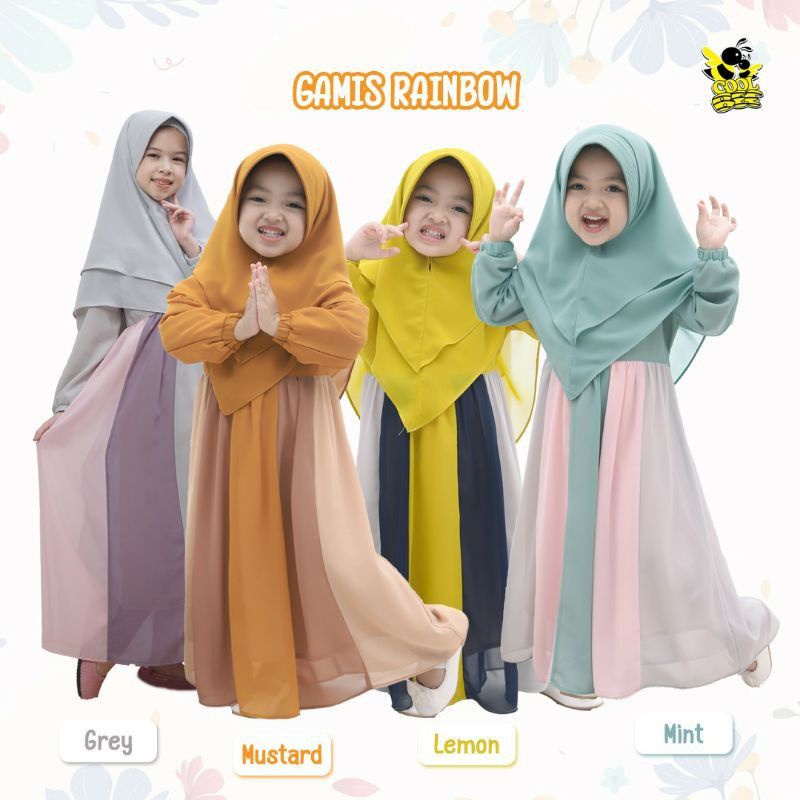 GAMIS ANAK PEREMPUAN RAINBOW BAJU ANAK RAINBOW TERBARU