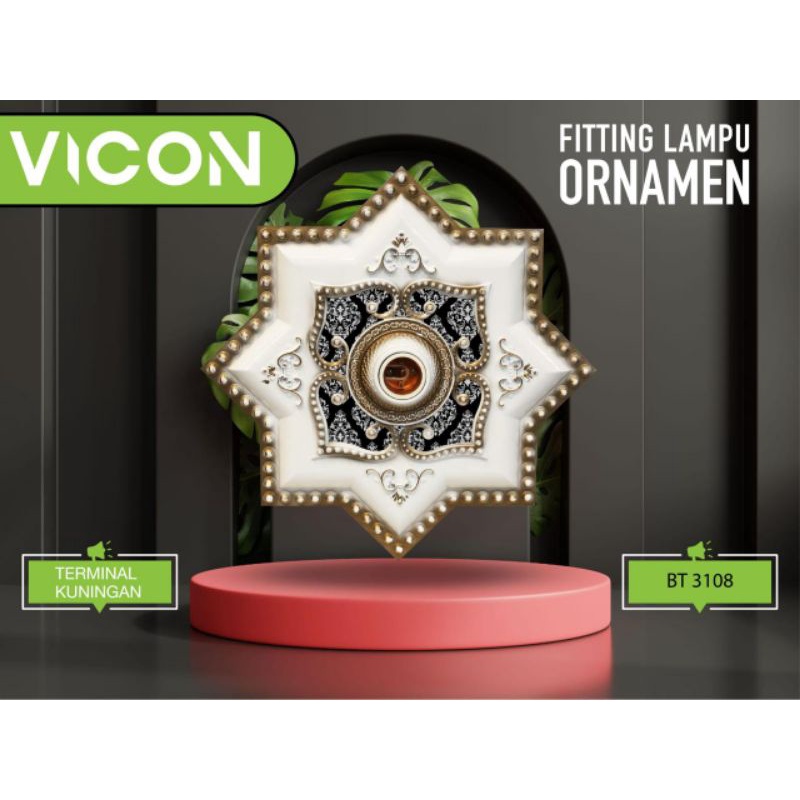 VICON Fitting Lampu Hias Ornamen/ Fitting Lampu Plafon 30cm /  Fitting Plafon Lampu Hias Motif 30cm