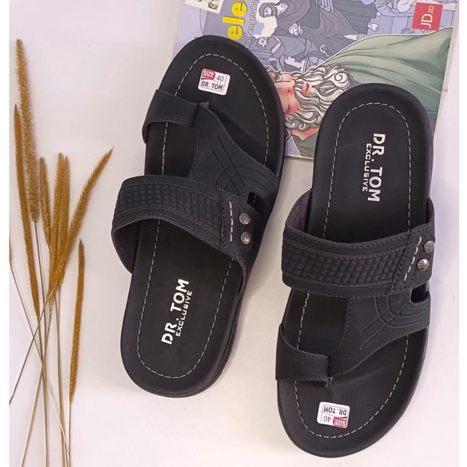 SANDAL JEPIT SLOP KULIT PRIA/COWOK DEWASA KASUAL DR.TOM DH 87