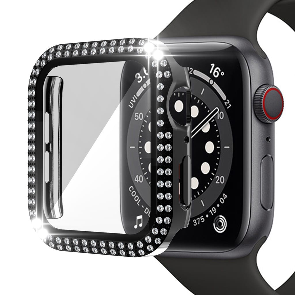 Gadgetlee Bumper Case Apple Watch Bling PC Screen Protector For Series 1/2/3/4/5/SE/6/7