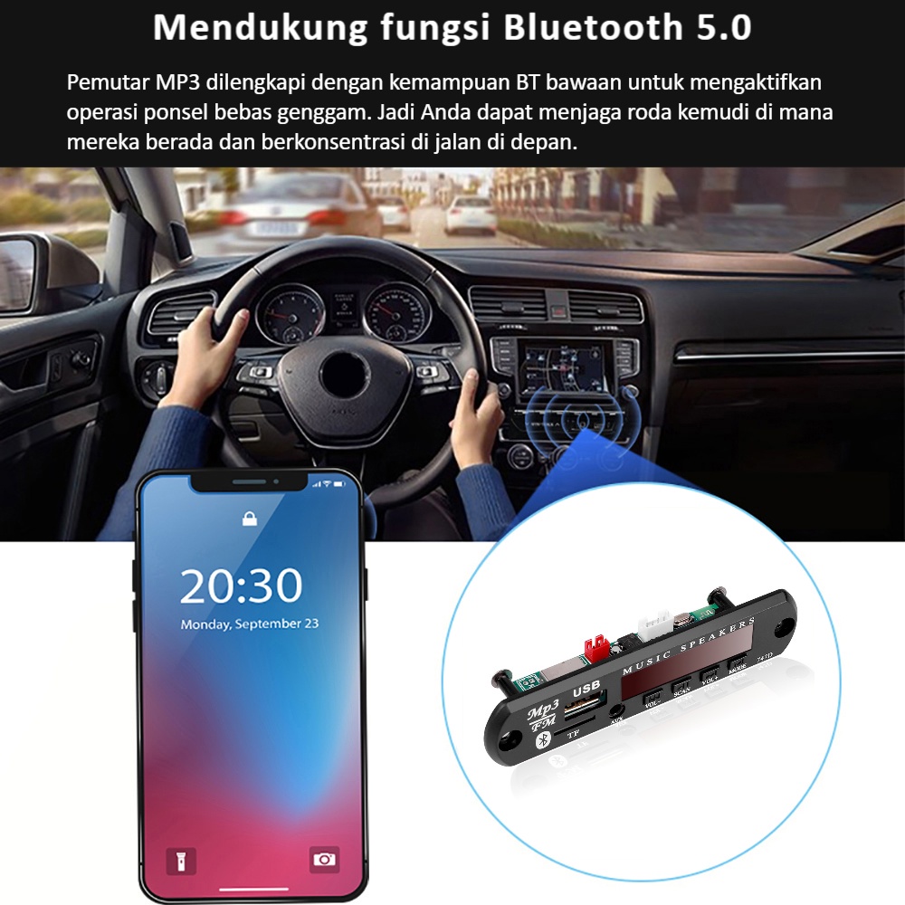 ITS 12V Multifungsi WMA Kit MP3 Decoder Board Termasuk Remote Control Pemutar musik Pemutar USB Input AUX Bluetooth 5.0 Radio FM Kartu memori TF