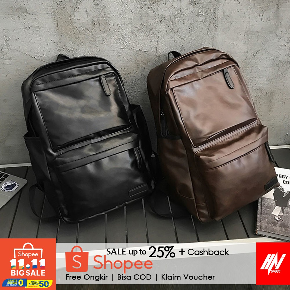 Backpack Import! COD Tas Ransel Kulit Pria Tas Punggung Tas Sekolah Tas laptop Tas Kerja Tas Kuliah Pria Wanita