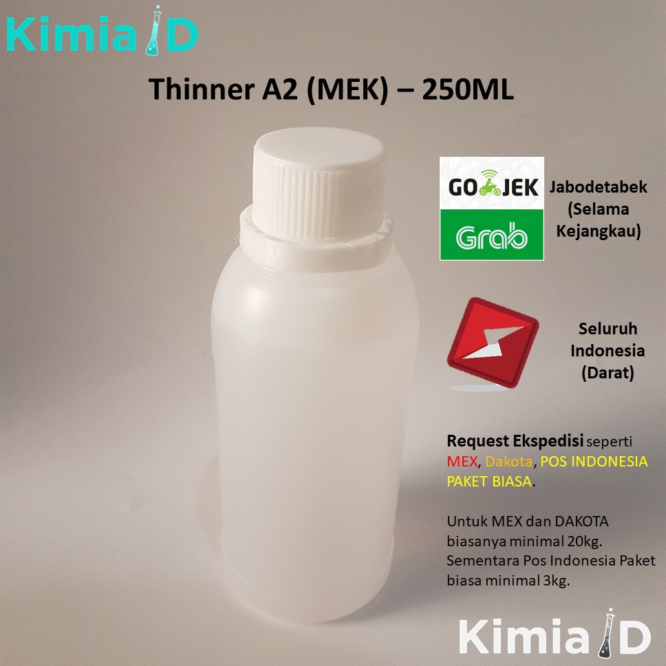 Thinner MEK - 250 ML - Thinner - Solvent - Thinner Cat - Thinner Epoxy Resin - Pengencer Resin